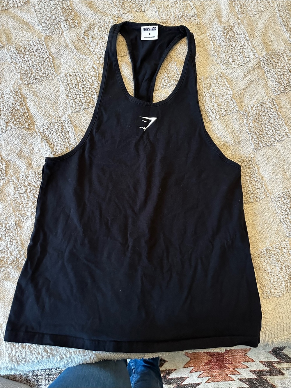 Gymshark Black Racerback Training Tank with White Logo